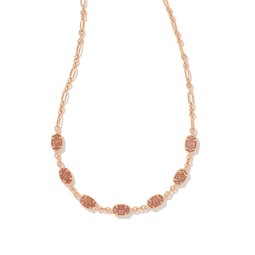NWT Kendra Scott Rose Gold Emilie Strand Chain Necklace drusy reversible NEW